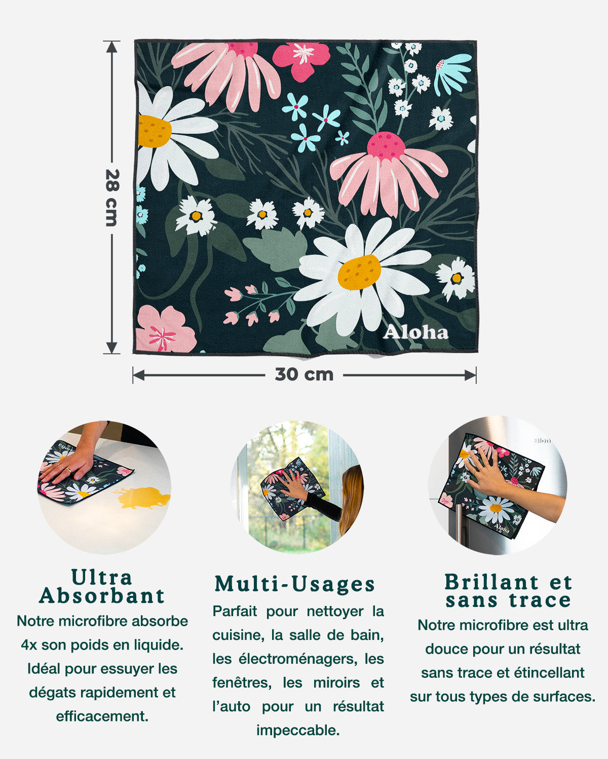 Linges de nettoyage Jardin de nuit | Ensemble de 4