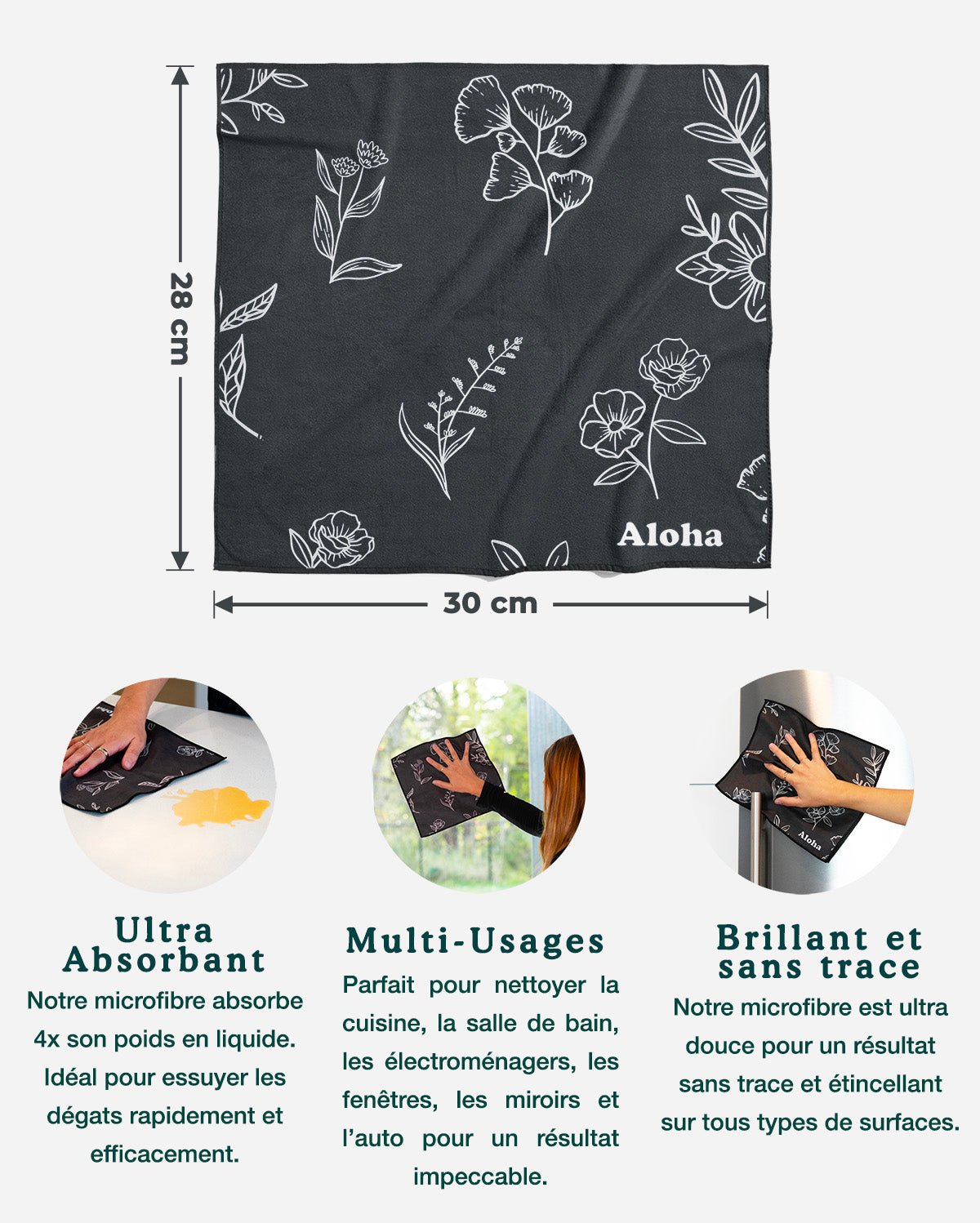 Linges de nettoyage Jardin et Ambition | Ensemble de 4